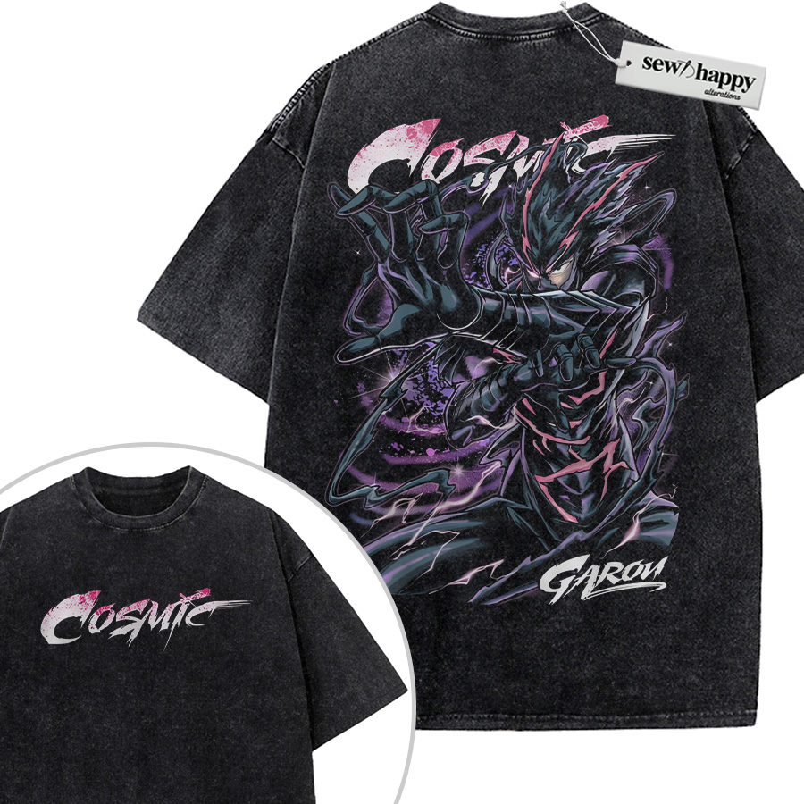 Wash Tee Garou Shirt, One Punch Man Shirt, Anime Shirt, Vintage T-Shirt 2-Sided