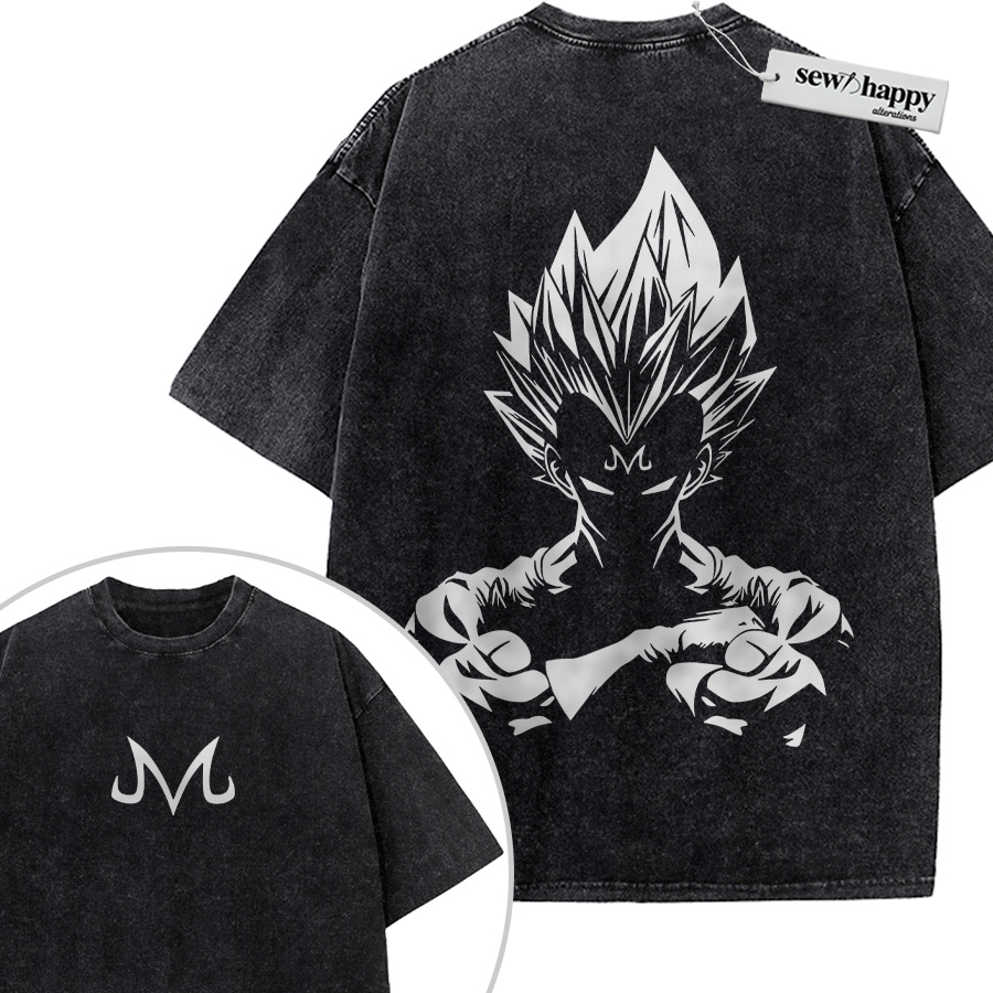 Wash Tee Vegeta Shirt, Dragon Ball Shirt, Anime Shirt, Vintage Tee 2-Sided