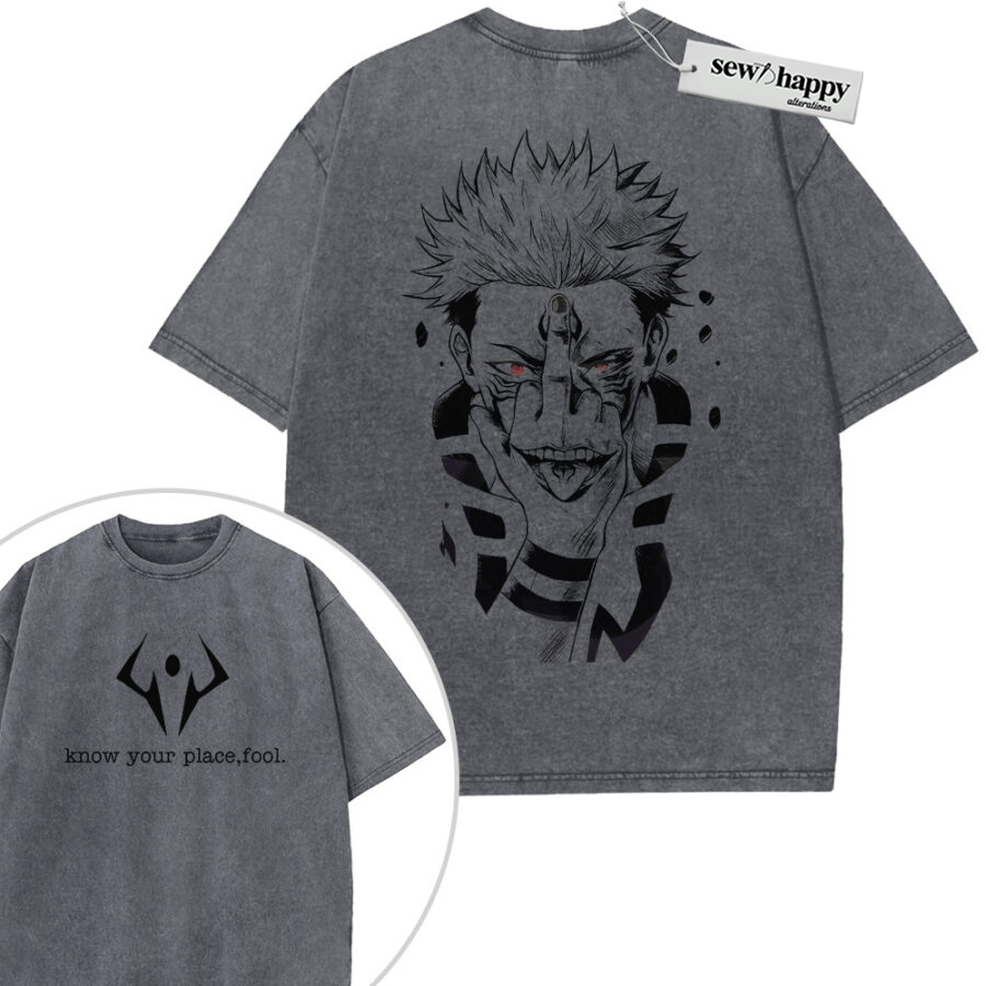 Wash Tee Ryomen Sukuna Shirt, Jujutsu Kaisen Shirt, Anime Shirt, Vintage Tee 2-Sided
