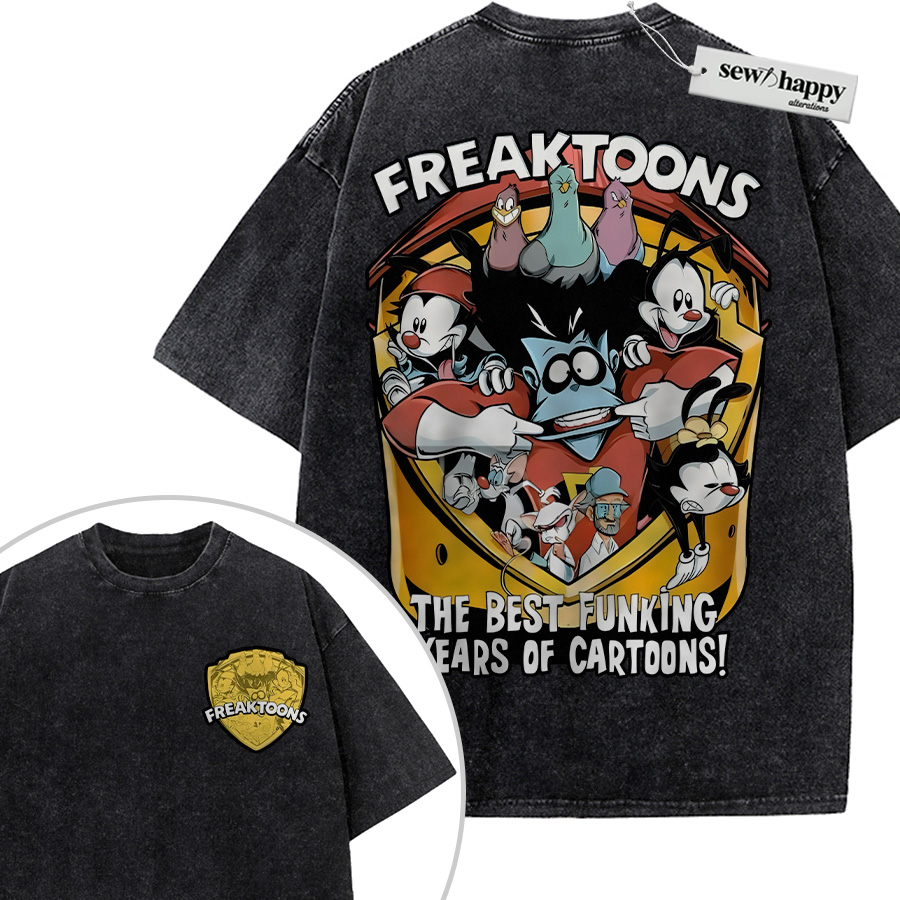 Wash Tee Freaktoons Shirt, Animated Shirt, Vintage T-Shirt 2-Sided