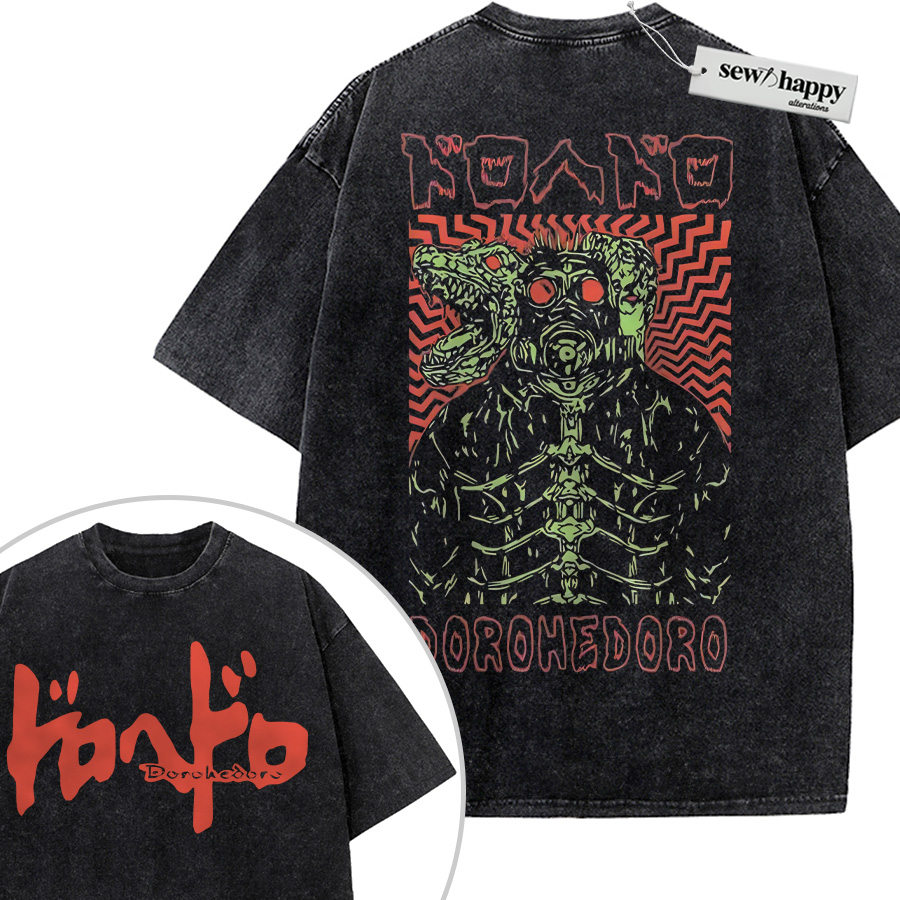 Wash Tee Caiman Shirt, Dorohedoro Shirt, Anime Shirt, Vintage T-Shirt 2-Sided