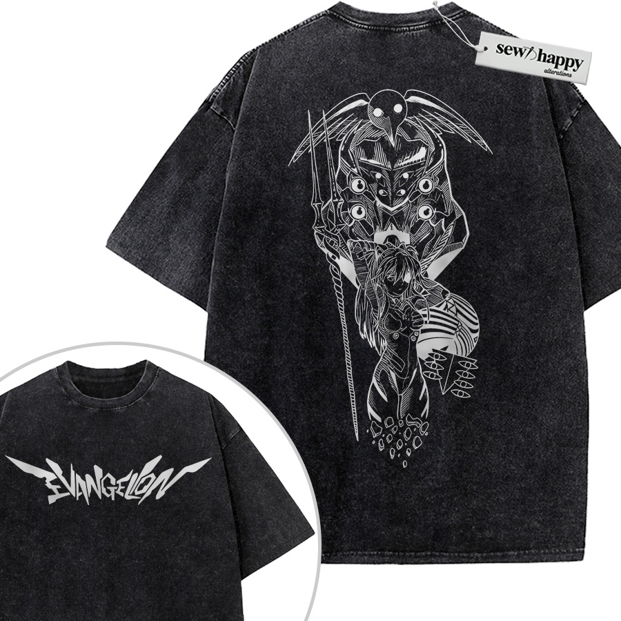 Wash Tee Asuka Langley Soryu Shirt, Neon Genesis Evangelion Shirt, Anime Shirt, Vintage T-Shirt 2-Sided