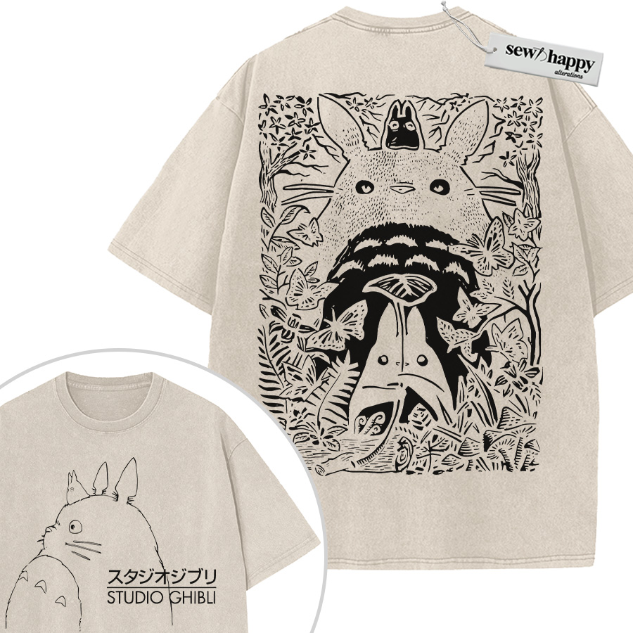 Wash Tee My Neighbor Totoro Shirt, Studio Ghibli Shirt, Anime Shirt, Vintage Tee 2-Sided