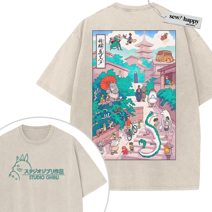 Wash Tee Studio Ghibli Shirt, Anime Shirt, Vintage T-Shirt 2-Sided