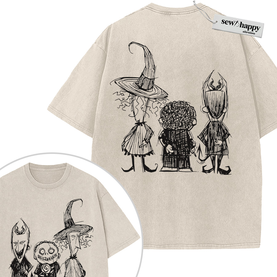 Wash Tee The Nightmare Before Christmas Shirt, Animated Shirt, Vintage T-Shirt 2-Sided