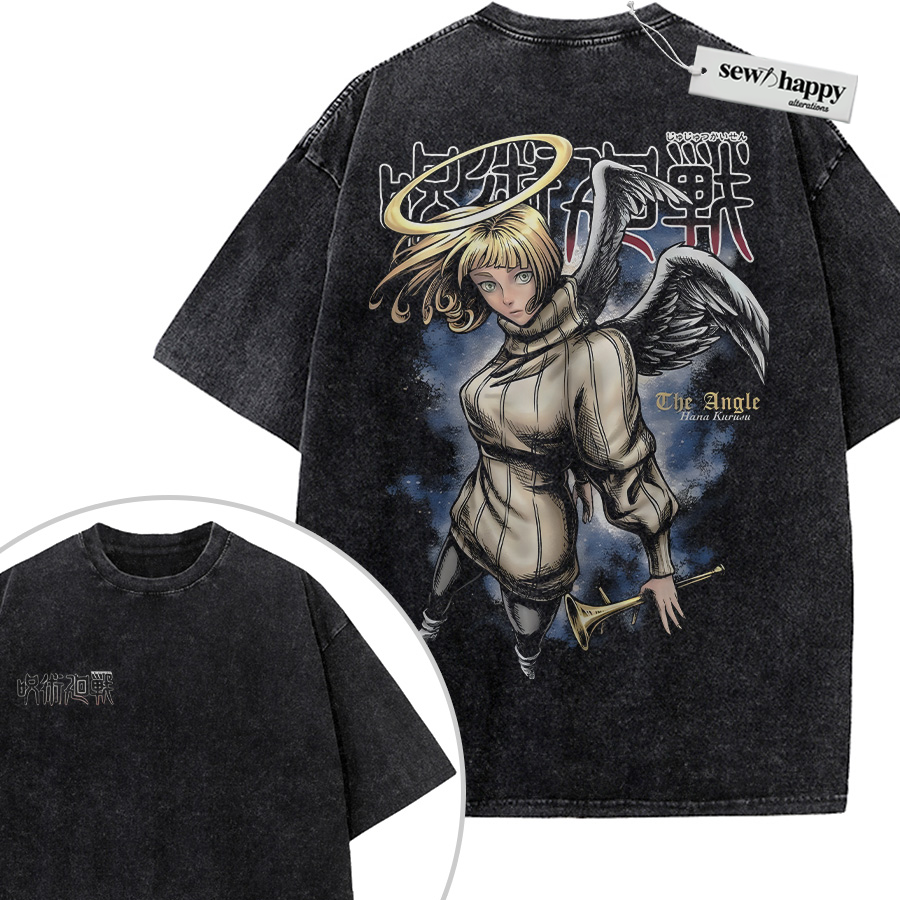 Wash Tee Angel Shirt, Jujutsu Kaisen Shirt, Anime Shirt, Vintage T-Shirt 2-Sided