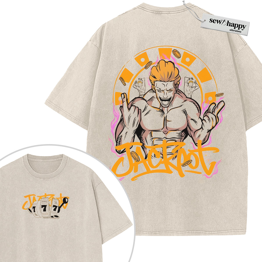 Wash Tee Kinji Hakari Shirt, Jujutsu Kaisen Shirt, Anime Shirt, Vintage T-Shirt 2-Sided