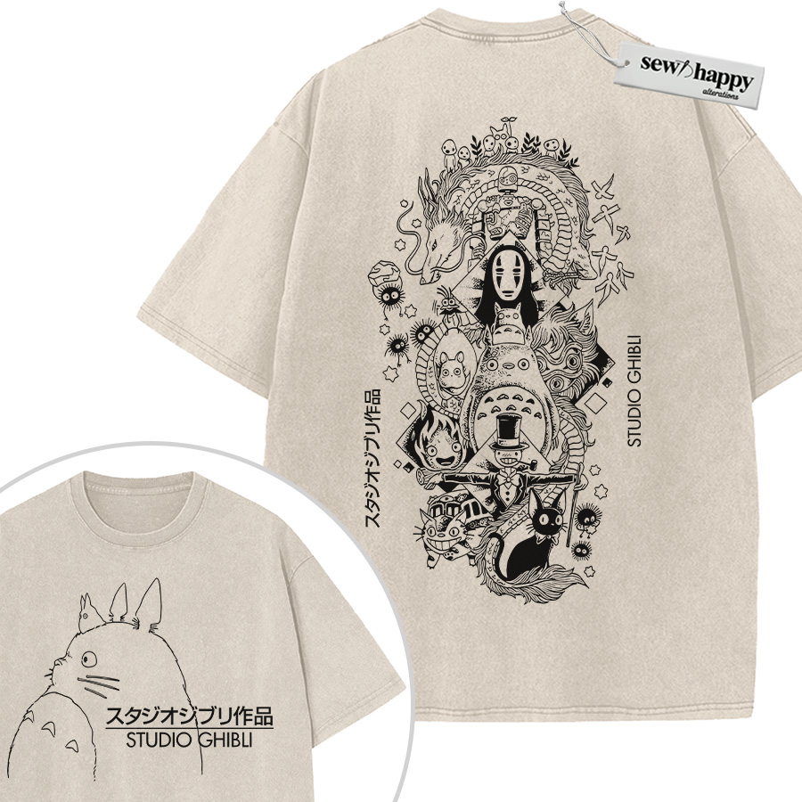 Wash Tee Studio Ghibli Shirt, Anime Shirt, Vintage T-Shirt 2-Sided