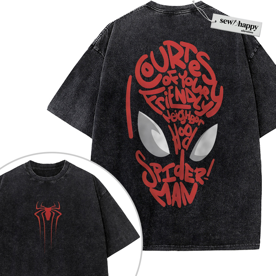 Wash Tee Spider Man Shirt, Marvel Comics Shirt, Vintage T-Shirt 2-Sided