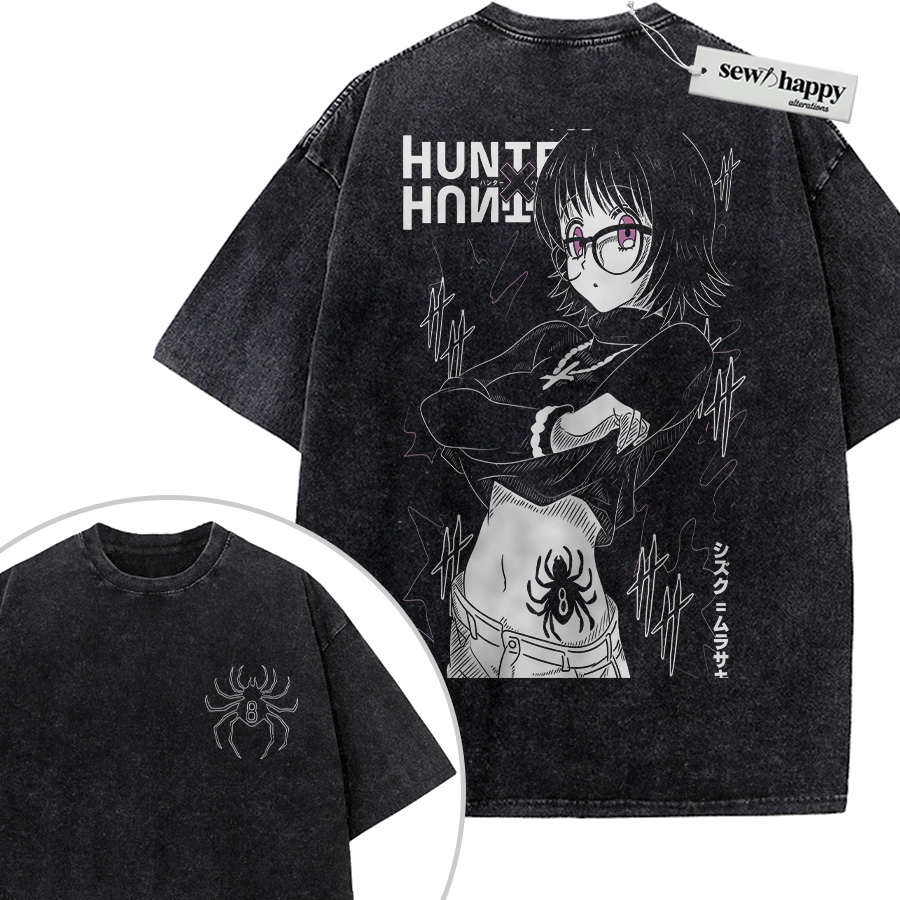 Wash Tee Shizuku Murasaki Shirt, Hunter x Hunter Shirt, Anime Shirt, Vintage Tee 2-Sided