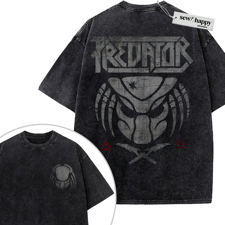 Wash Tee Alien vs Predator Shirt, Movie Shirt, Vintage T-Shirt 2-Sided