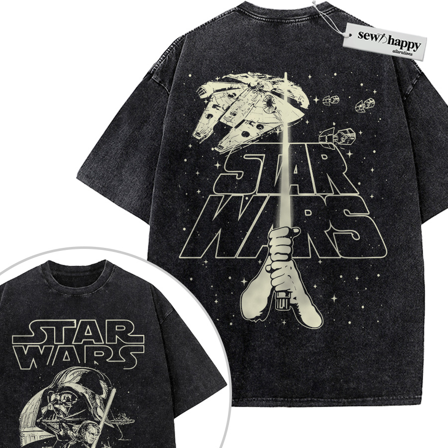 Wash Tee Anakin Skywalker Shirt, Darth Vader Shirt, Star Wars Shirt, Movie Shirt, Vintage T-Shirt 2-Sided