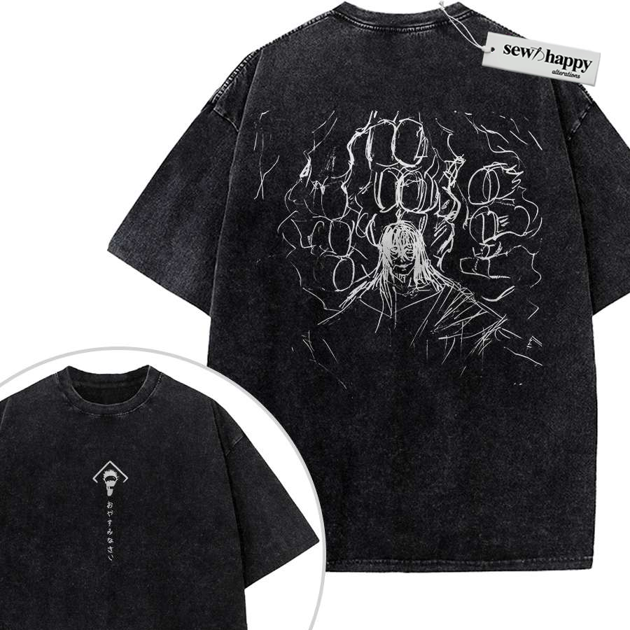 Wash Tee Mahito Shirt, Jujutsu Kaisen Shirt, Anime Shirt, Vintage Tee 2-Sided