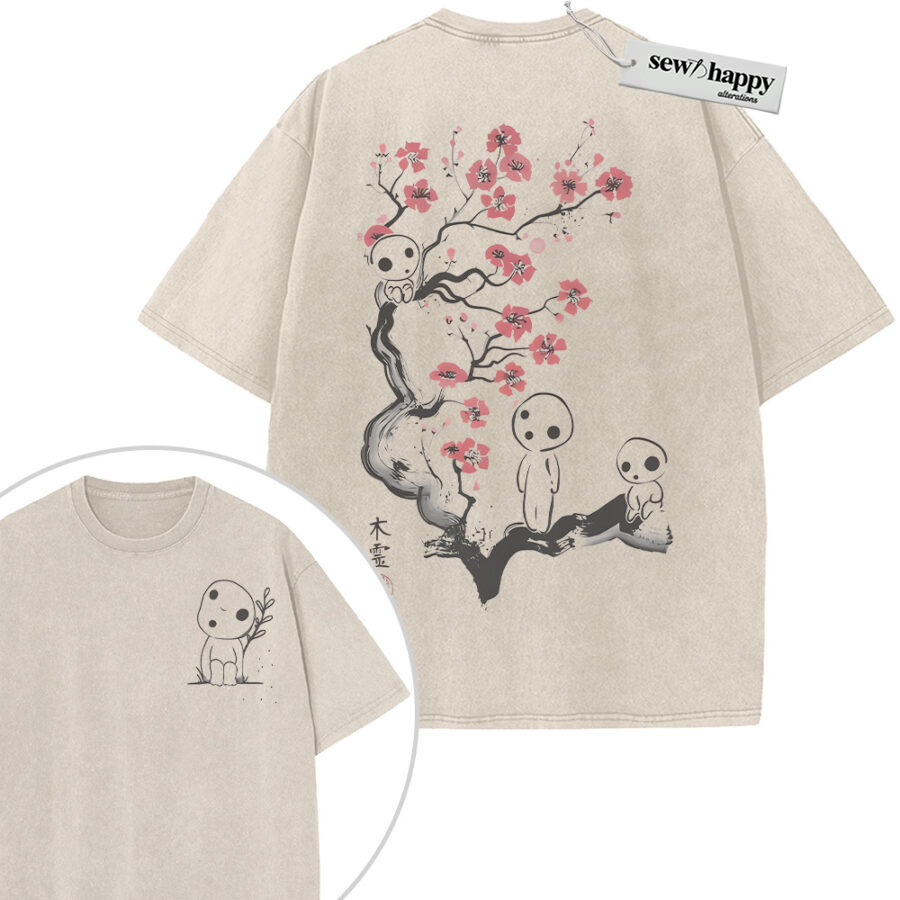 Wash Tee Princess Mononoke Shirt, Studio Ghibli Shirt, Anime Shirt, Vintage T-Shirt 2-Sided