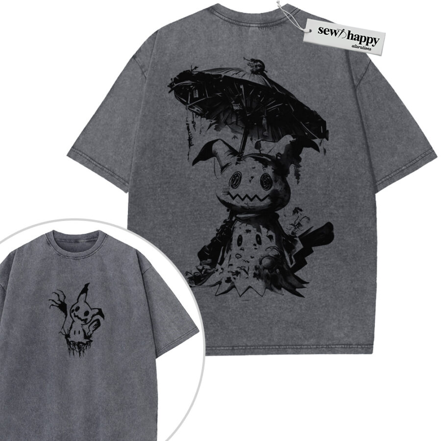 Wash Tee Mimikyu Shirt, Pokemon Shirt, Anime Shirt, Vintage Tee 2-Sided