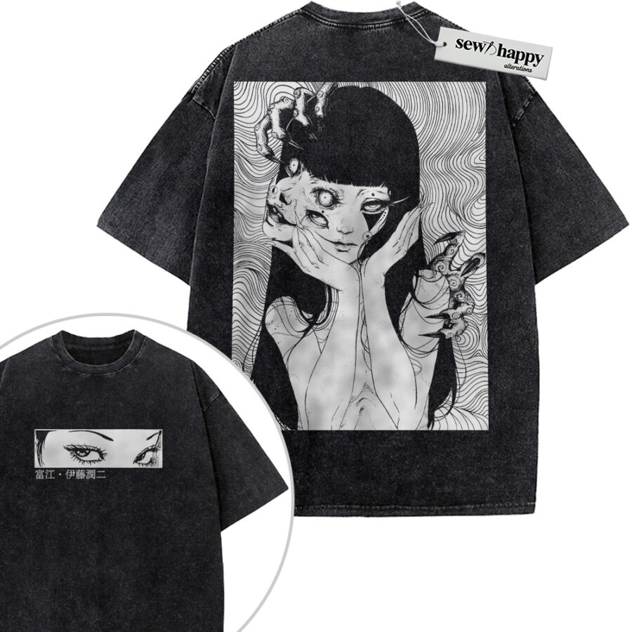 Wash Tee Tomie Kawakami Shirt, Junji Ito Shirt, Anime Shirt, Halloween Shirt, Vintage Tee 2-Sided
