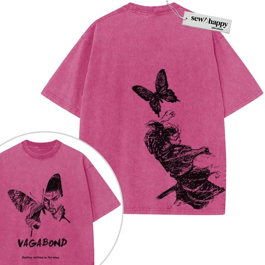 Wash Tee Takezo Shirt, Musashi Miyamoto Shirt, Vagabond Shirt, Anime Shirt, Vintage T-Shirt 2-Sided