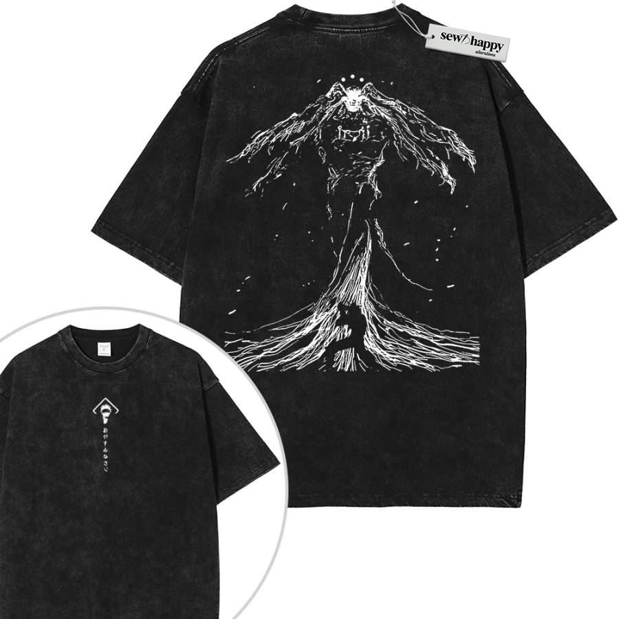 Wash Tee Mahoraga Shirt, Megumi Fushiguro Shirt, Jujutsu Kaisen Shirt, Anime Shirt, Vintage Tee 2-Sided