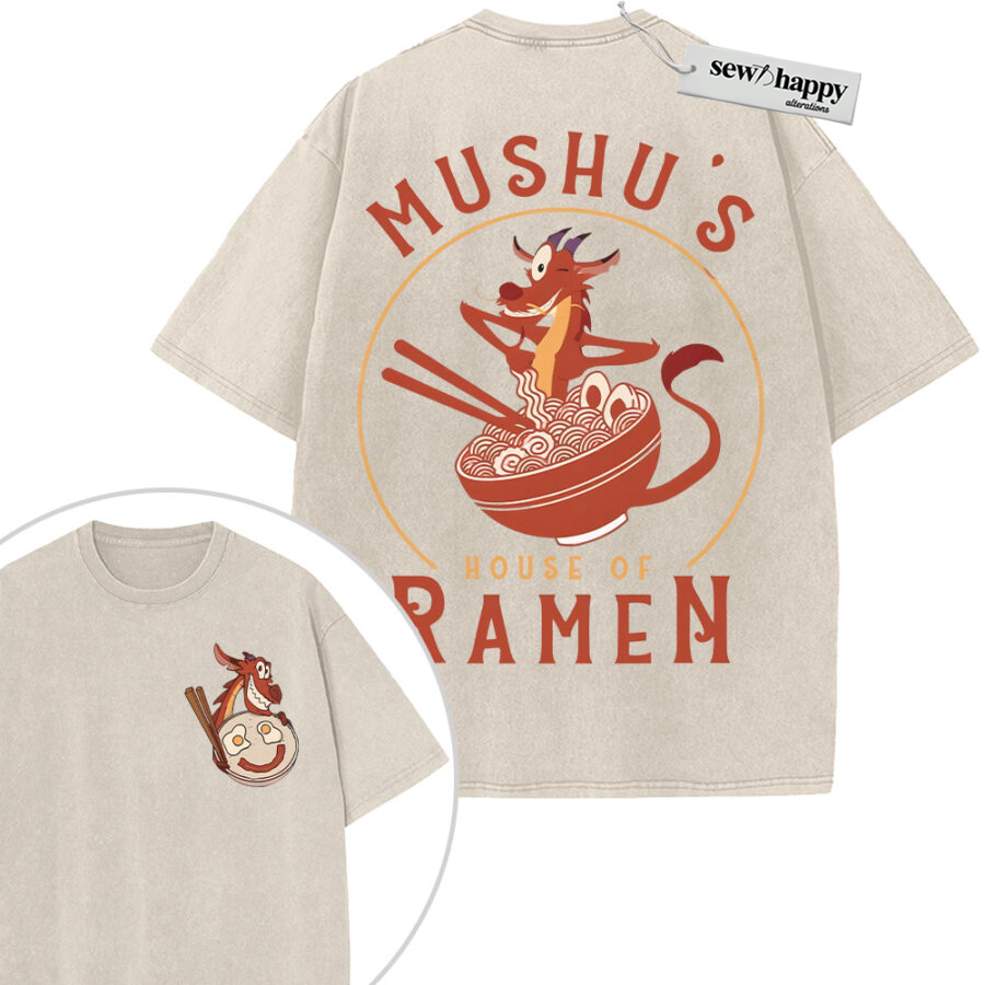 Wash Tee Mushu Shirt, Mulan Shirt, Animated Shirt, Vintage T-Shirt 2-Sided