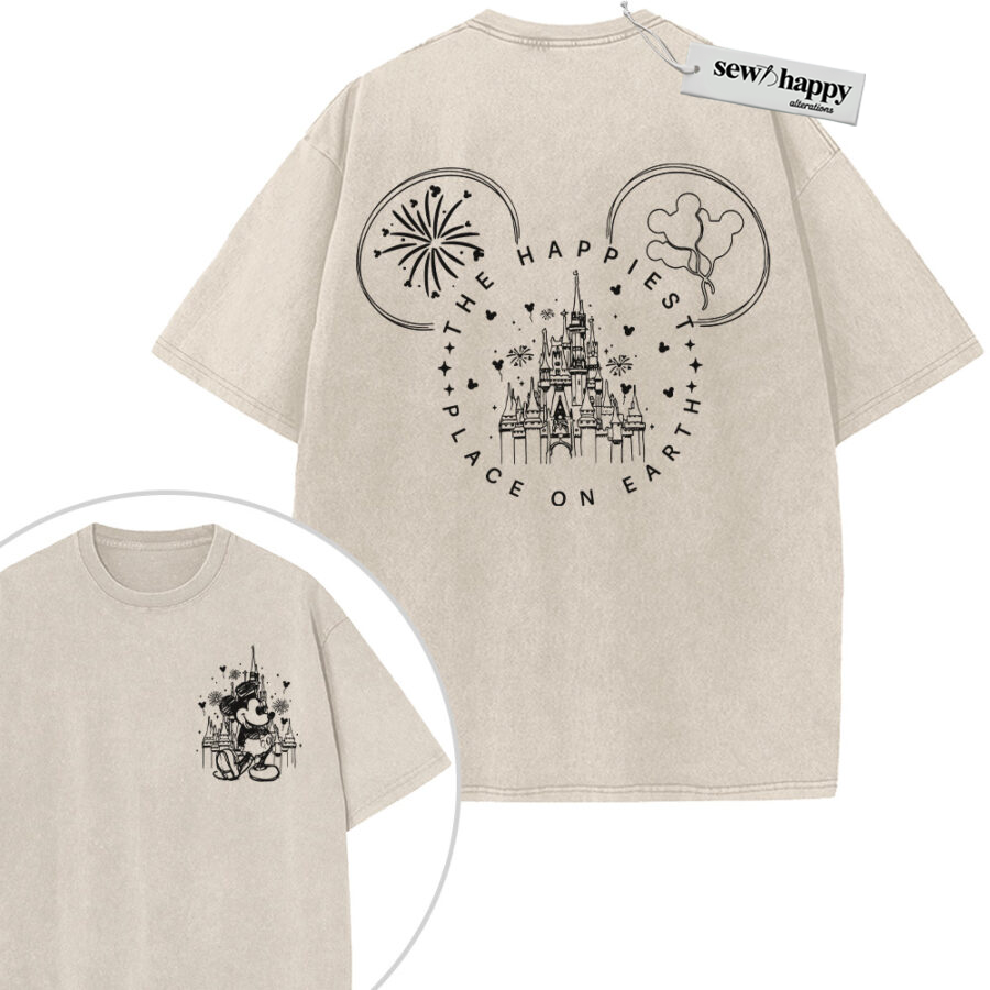 Wash Tee Mickey Mouse Shirt, Animated Shirt, Vintage T-Shirt 2-Sided