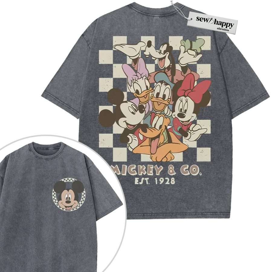 Wash Tee Mickey Mouse Shirt, Donald Duck Shirt, Pluto Shirt, Goofy Shirt, Animated Shirt, Vintage T-Shirt 2-Sided