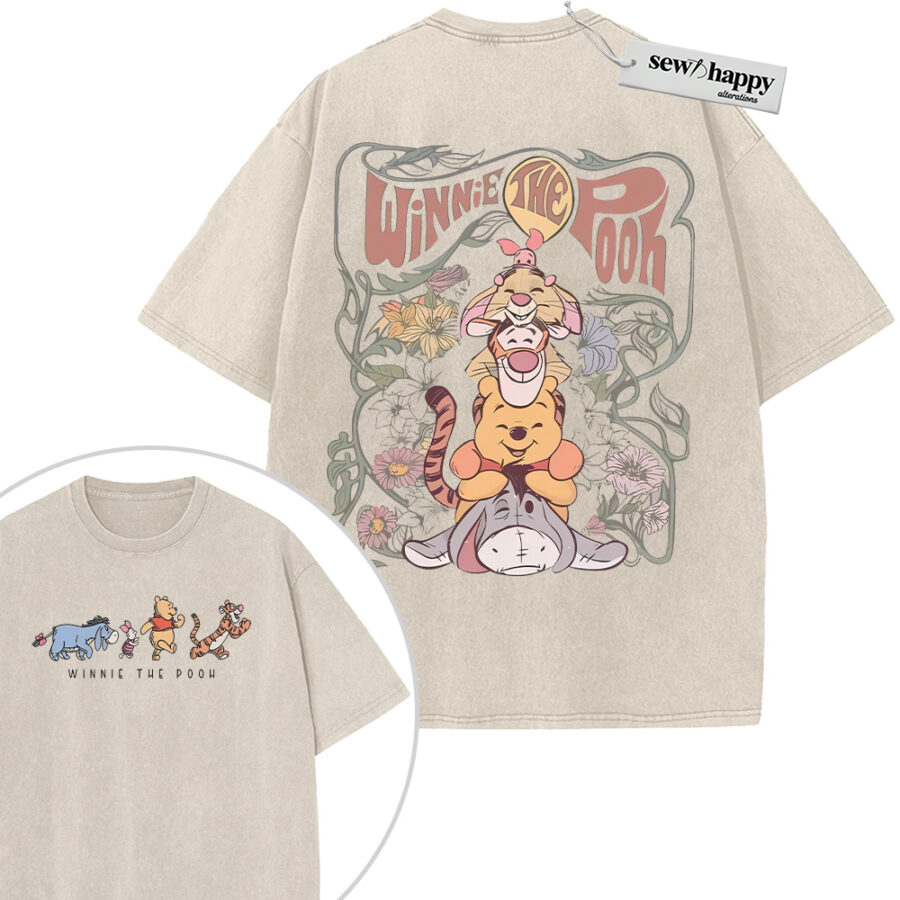 Wash Tee Eeyore Shirt, Tigger Shirt, Rabbit Shirt, Piglet Shirt, Winnie the Pooh Shirt, Animated Shirt, Vintage T-Shirt 2-Sided