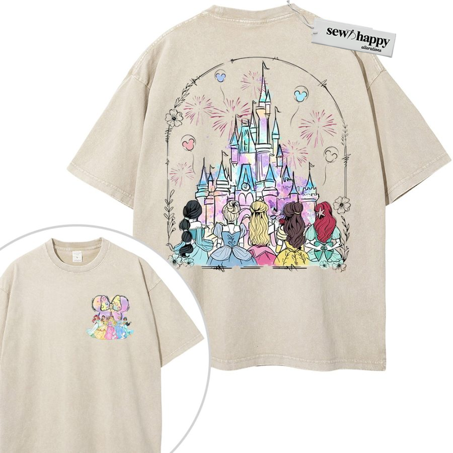 Wash Tee Disney Princess Shirt, Animated Shirt, Vintage T-Shirt 2-Sided
