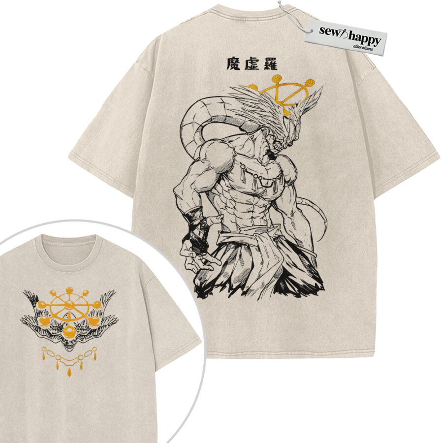 Wash Tee Mahoraga Shirt, Jujutsu Kaisen Shirt, Anime Shirt, Vintage T-Shirt 2-Sided