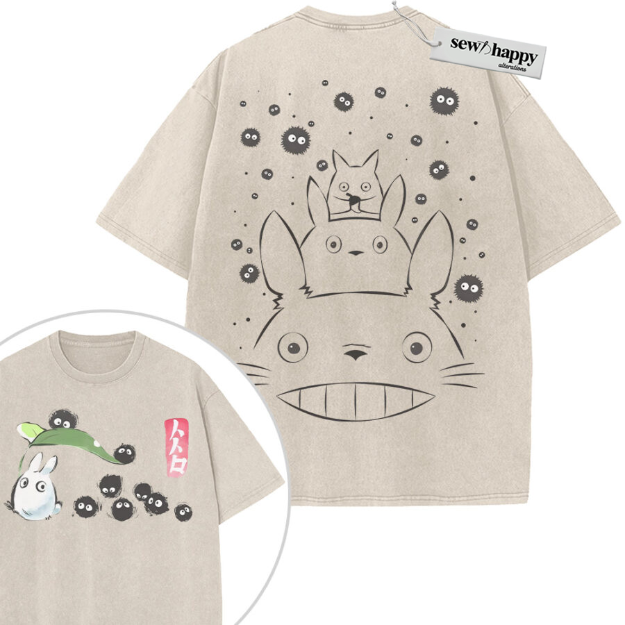 Wash Tee My Neighbor Totoro Shirt, Studio Ghibli Shirt, Anime Shirt, Vintage Tee 2-Sided