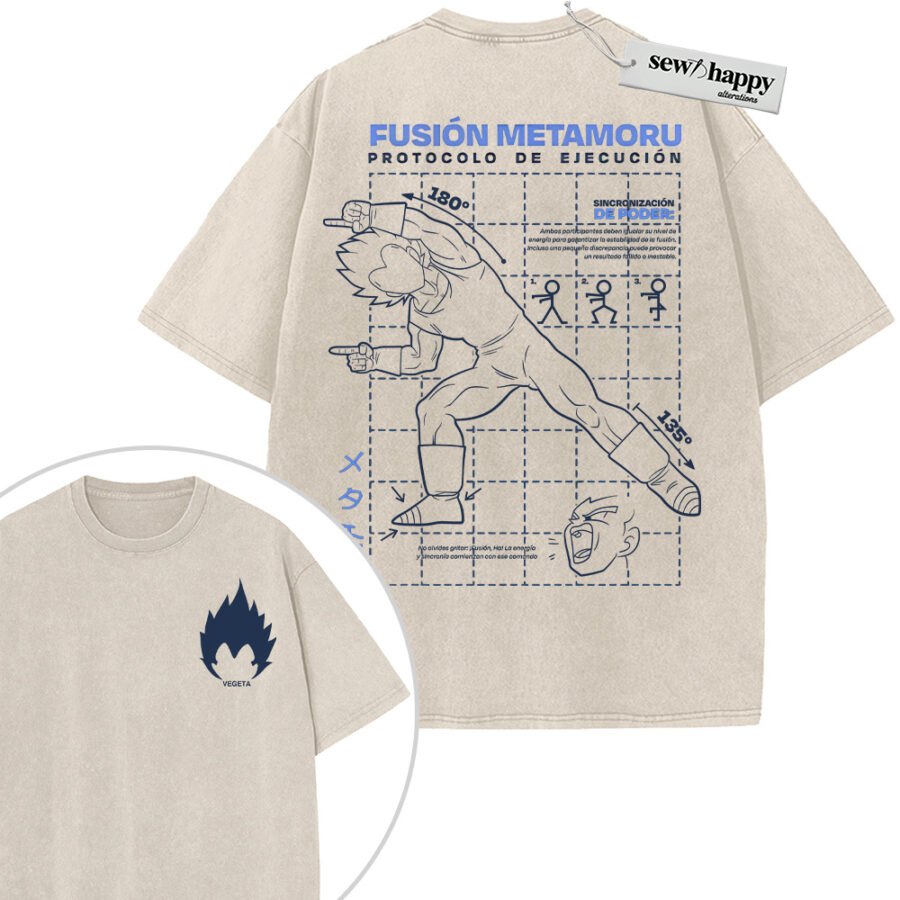 Wash Tee Vegeta Shirt, Dragon Ball Shirt, Anime Shirt, Vintage T-Shirt 2-Sided