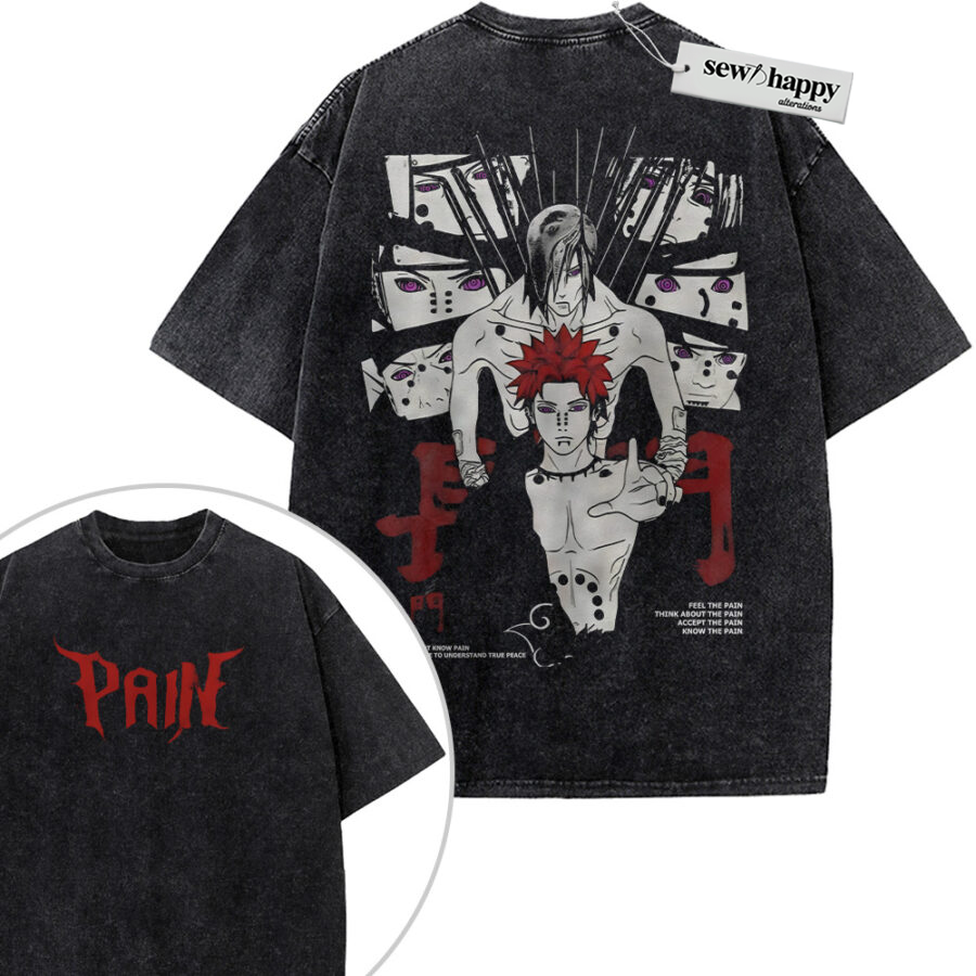 Wash Tee Nagato Uzumaki Shirt, Pain Shirt, Naruto Shirt, Anime Shirt, Vintage Tee 2-Sided