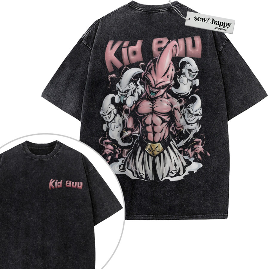 Wash Tee Majin Buu Shirt, Dragon Ball Shirt, DBZ Shirt, Anime Shirt, Vintage Tee 2-Sided