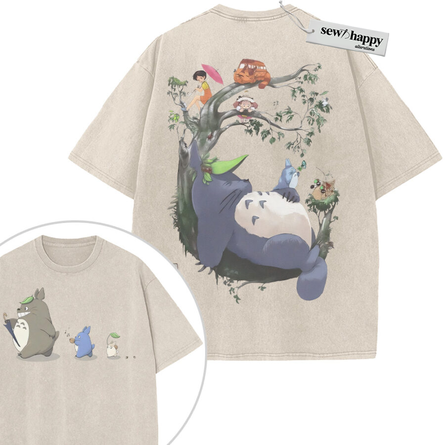 Wash Tee My Neighbor Totoro Shirt, Studio Ghibli Shirt, Anime Shirt, Vintage Tee 2-Sided