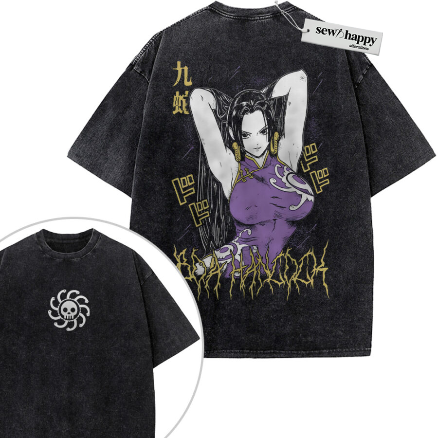 Wash Tee Boa Hancock Shirt, One Piece Shirt, Anime Shirt, Vintage Tee 2-Sided